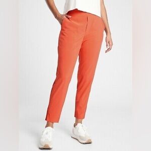 Athleta Brooklyn Ankle Pants in Deep Coral Orange size 6